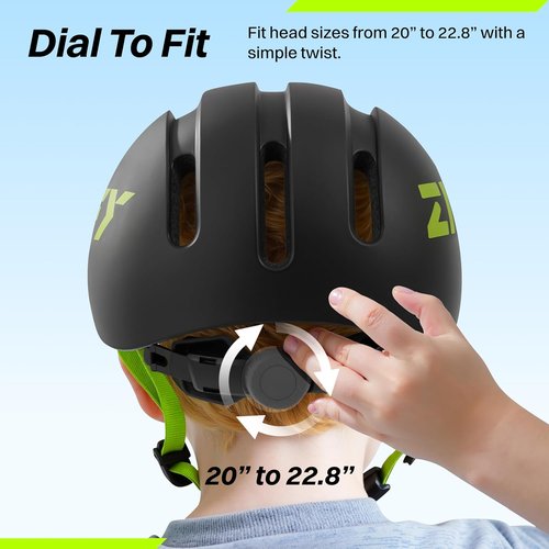 Jova ZIFFY Kids Bike Helmet - Adjustable & Lightweight Safety Certified Scooter Helmet | 2 Sizes, 4 Colors