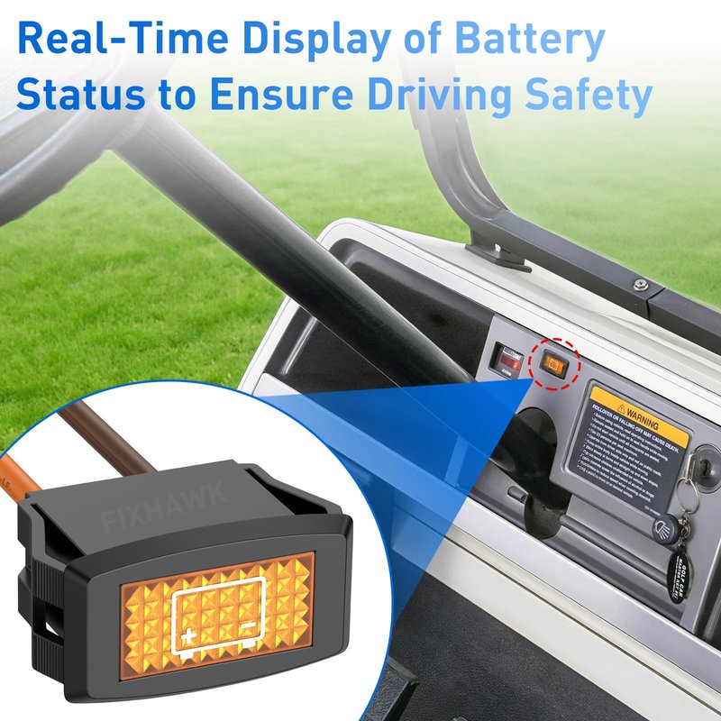 FIXHAWK 48-Volt Battery Warning Light with CDM Reading Capability for Club Car DS 1995-UP Electric Golf Cart,Replace OEM 101935501
