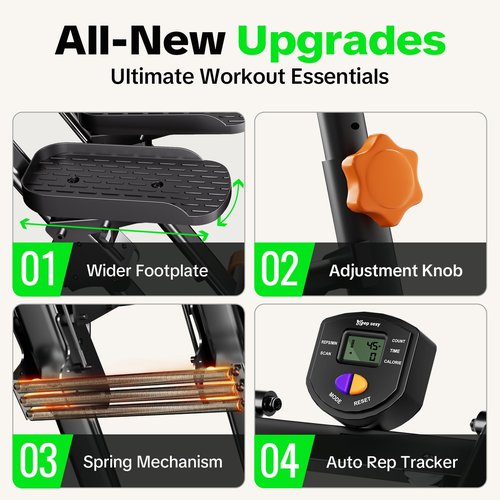 keep sexy Stair Stepper for Home Gym, 350 lbs Capacity Cardio Machine with Adjustable Height, Non-Slip Pedals, LCD Display, Foldable Design for Full Body Workout for Women Men (Adjustable-Black)