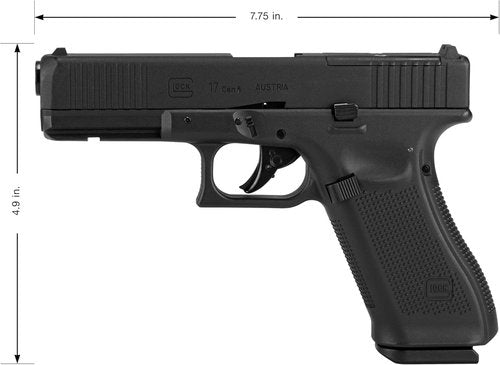 Glock 17 Gen 5 MOS BB Gun Pistol - .177 Caliber, Realistic Blowback Action, Black Finish