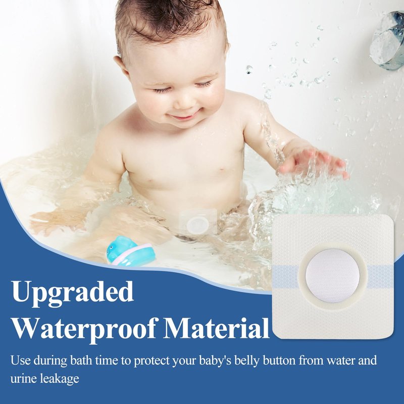 15Pcs Baby Belly Navel Patches Belly Button Patch Umbilica Hernia Belt Baby, Hernia Patch for Infants, Correction Button Wrap Shaper 8×8cm with Water-Resistant Cotton Pads