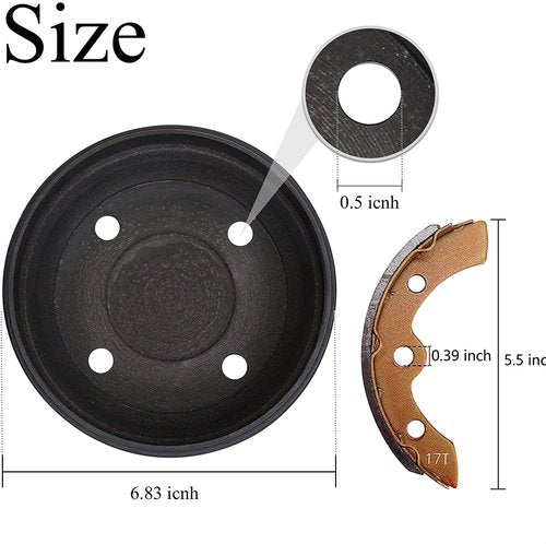 10L0L Golf Cart Brake Repair Kit fit Club Car DS 1995-Up and Precedent 2004-Up,Club Car Brake Drums & Pads & Shoes Spring Kit,OEM# 101791101, 10603, 1018232-01
