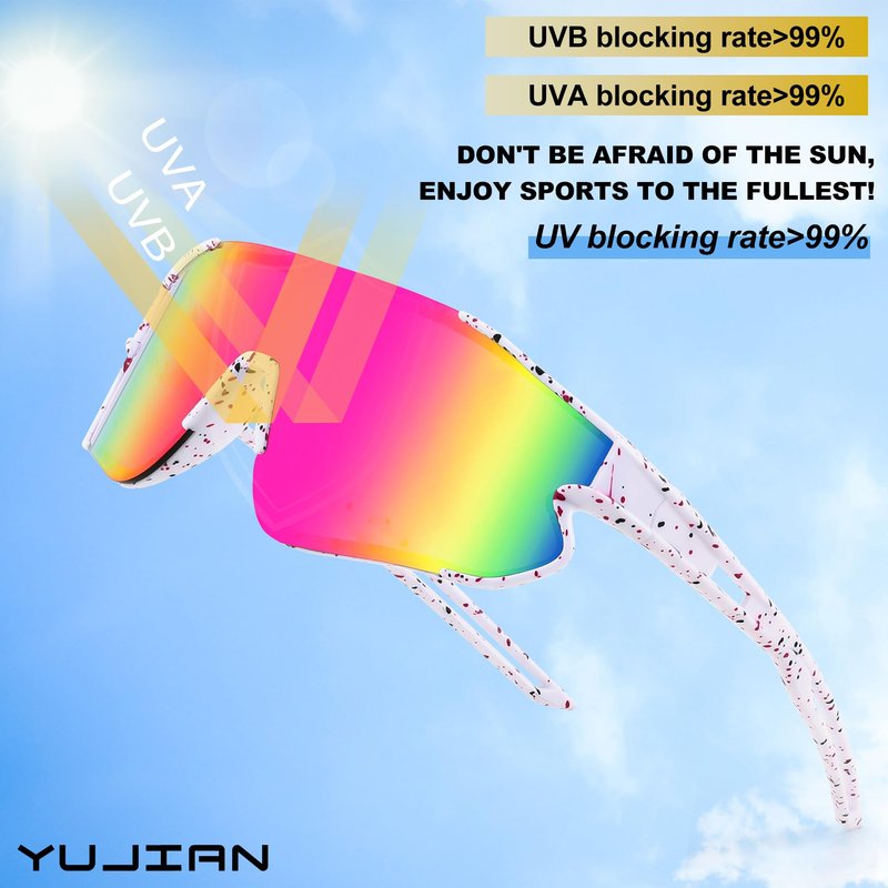 YuJian 3 pack Kids Sunglasses Youth Baseball Sunglasses for Boys Girls Softball Beach Running Sun Glasses UV Protection