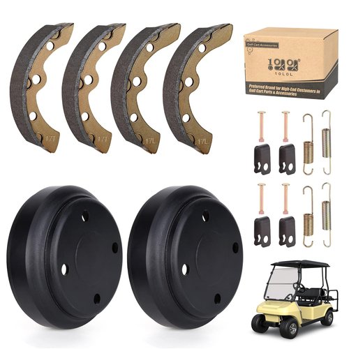 10L0L Golf Cart Brake Repair Kit fit Club Car DS 1995-Up and Precedent 2004-Up,Club Car Brake Drums & Pads & Shoes Spring Kit,OEM# 101791101, 10603, 1018232-01