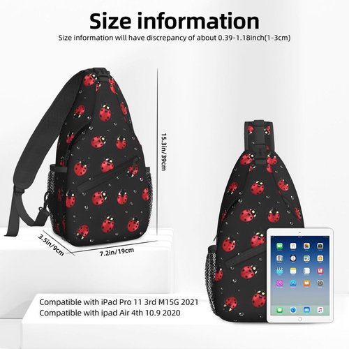 Famame Ladybug Rain Sling Backpack Chest Bag Crossbody Shoulder Bag Gym Cycling Travel Hiking Daypack For Men Women
