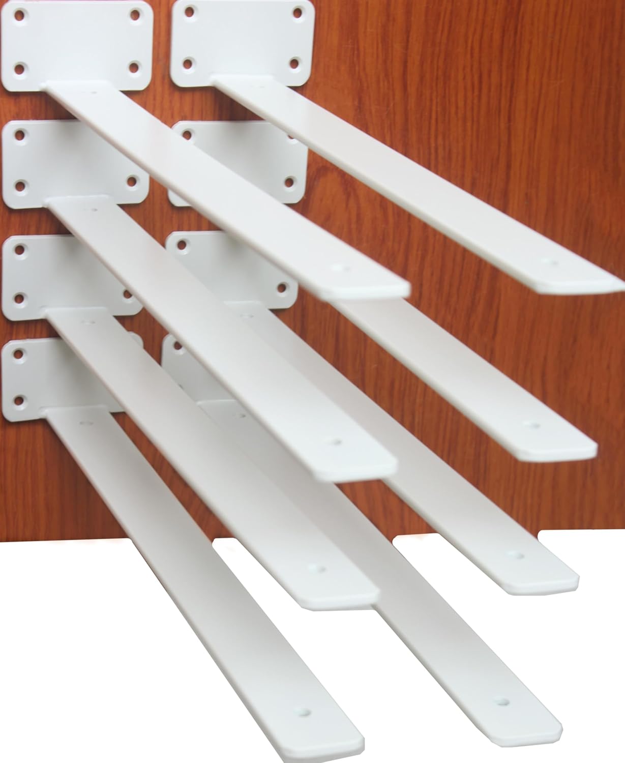 10-Inch Black Iron Floating Shelf Brackets - 12 Pack Rustic Industrial Support