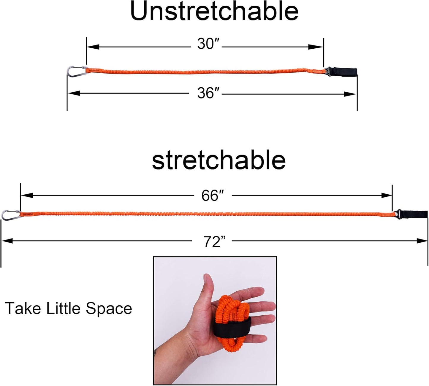 YYST Paddle Leash | Durable Orange Paddle Holder Tool Lanyard - No Paddle Included