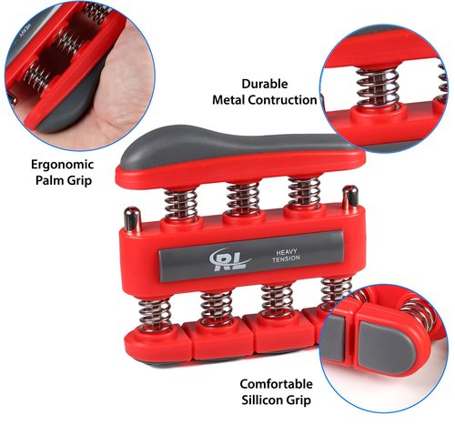 Finger Strengthener, Forearm and Hand Exerciser & Strengthener, Workout Equipment for Musician, Rock Climbing and Therapy, Hand Strengthening Rehab - Light Medium 2Pack