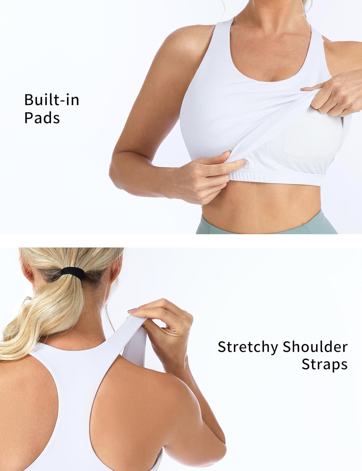 The Gym People Women's Longline Yoga Sports Bra - Racerback, Slim Fit, Padded Design | Ideal for Workouts