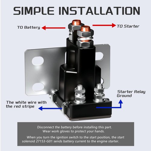 JTAREA 27153-G01 Golf Cart Solenoid 14V 4 Terminal Starter Solenoids Compatible with EZGO TXT Gas Golf Cart 1994-Up 27153G01 612813