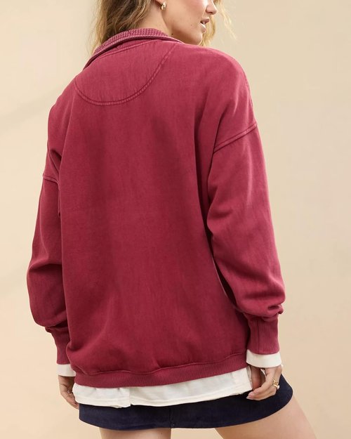 Gacaky Oversized Women's Sweatshirt - Casual Long Sleeve Button Henley Neck Pullover Top