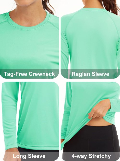 MAGCOMSEN Women's Long Sleeve Sun Protection Shirts - UPF 50+ for Hiking, Fishing & Workouts