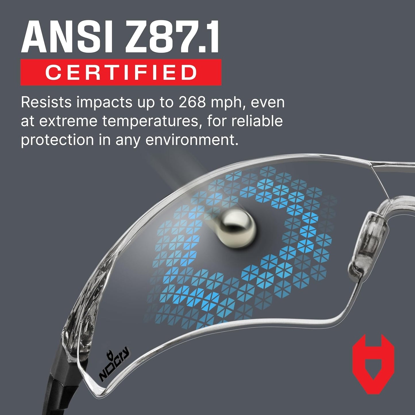 NoCry Shooting Glasses - Anti-Fog, Scratch Resistant Wraparound Lenses | ANSI Z87 Safety, Adjustable Fit