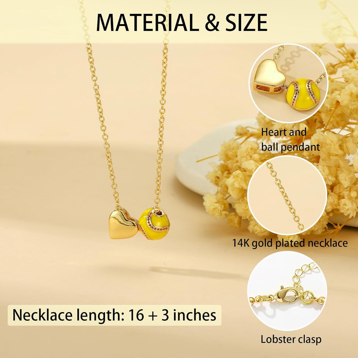 Regine Switzerland Sports Necklace - Softball, Soccer, Volleyball & Basketball Jewelry for Girls | 16-19 Inches