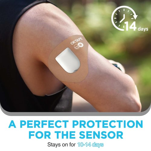 OK TAPE 15Pcs Over Patches for Omnipod 5, Waterproof & Hypoallergenic Adhesive, Pre-Cut Cover Patches, Stay Secure for 10-14 Days, Soft, Breathable Tape