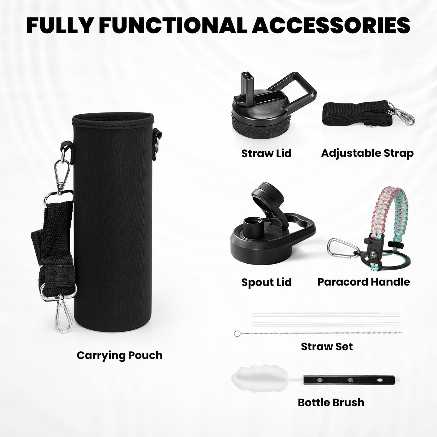 RAYMYLO Insulated Water Bottle 24 oz, Triple Wall Vacuum Stainless Steel