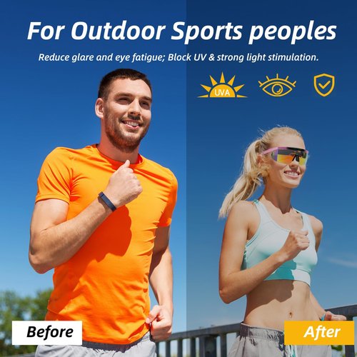 6 Pairs Polarized Sports Sunglasses for Men Women,UV400 Protection Outdoor Running, Cycling,Driving Glasses with Nose Pad for Golf,Motorcycle,Baseball
