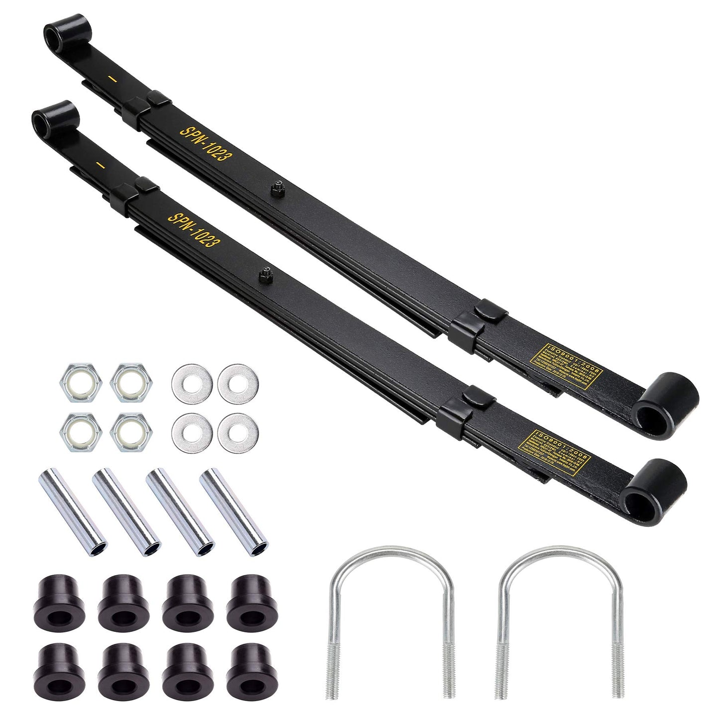 10L0L Golf Cart Rear Spring Kit for Club Car Precedent 2004-up, Heavy Duty 4 Leafs (Layers), Replace OEM# 102509301, 102513001