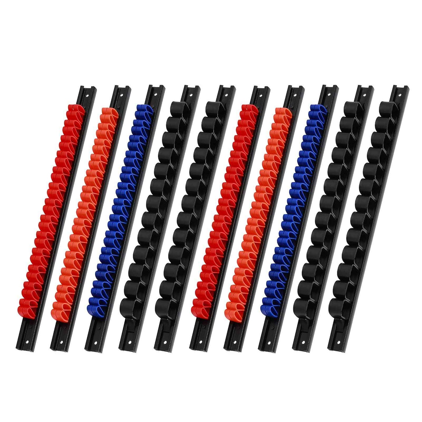 EMENTOL 10 PCS Screwdriver/Wrench Organizer, Plastic Rail Wrench Hanger, Hand Tool Holder, Perfect for Organize