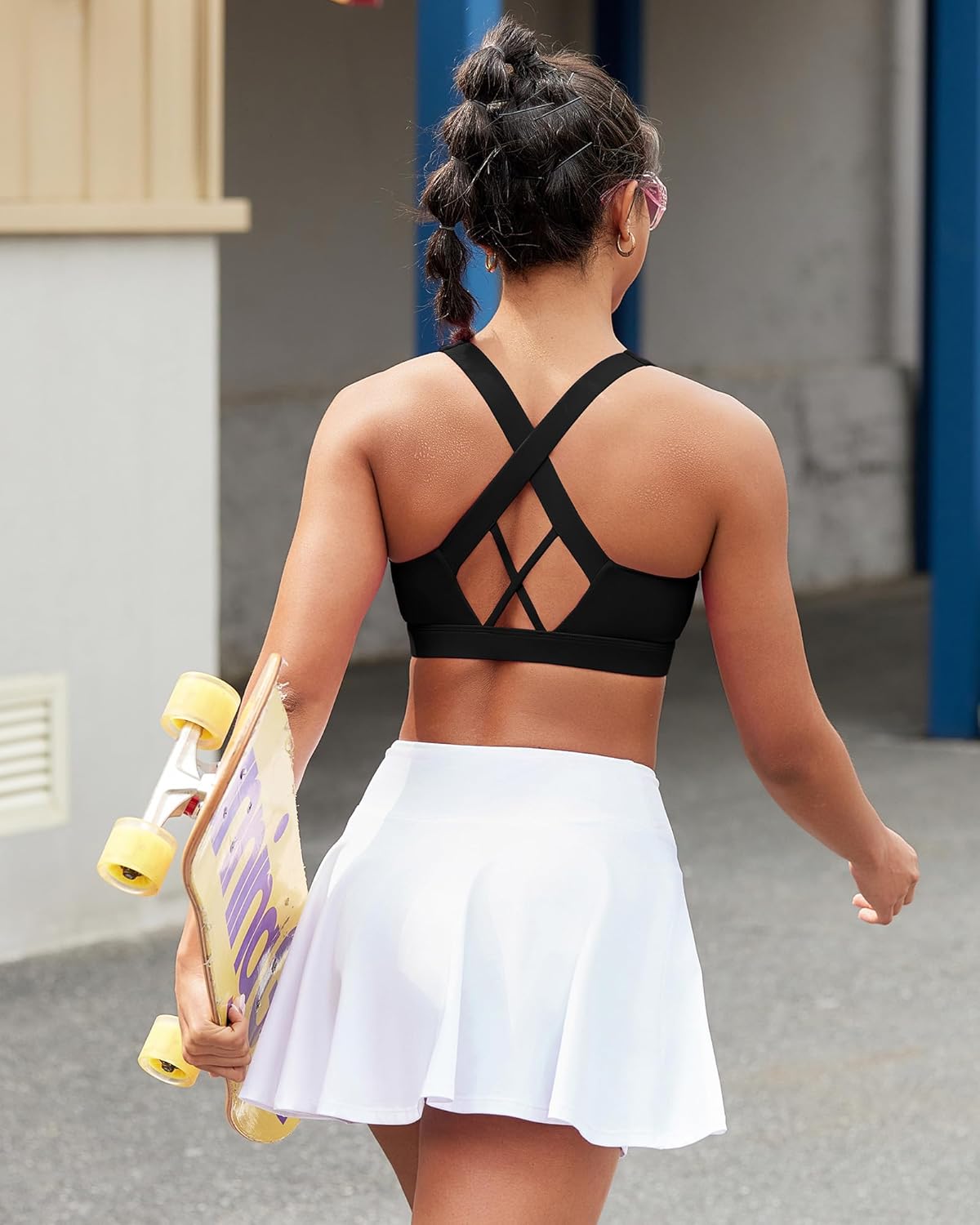 RUNNING GIRL Sports Bra - High Impact Molded Cup Design with Sewn-In Pads for Ultimate Support