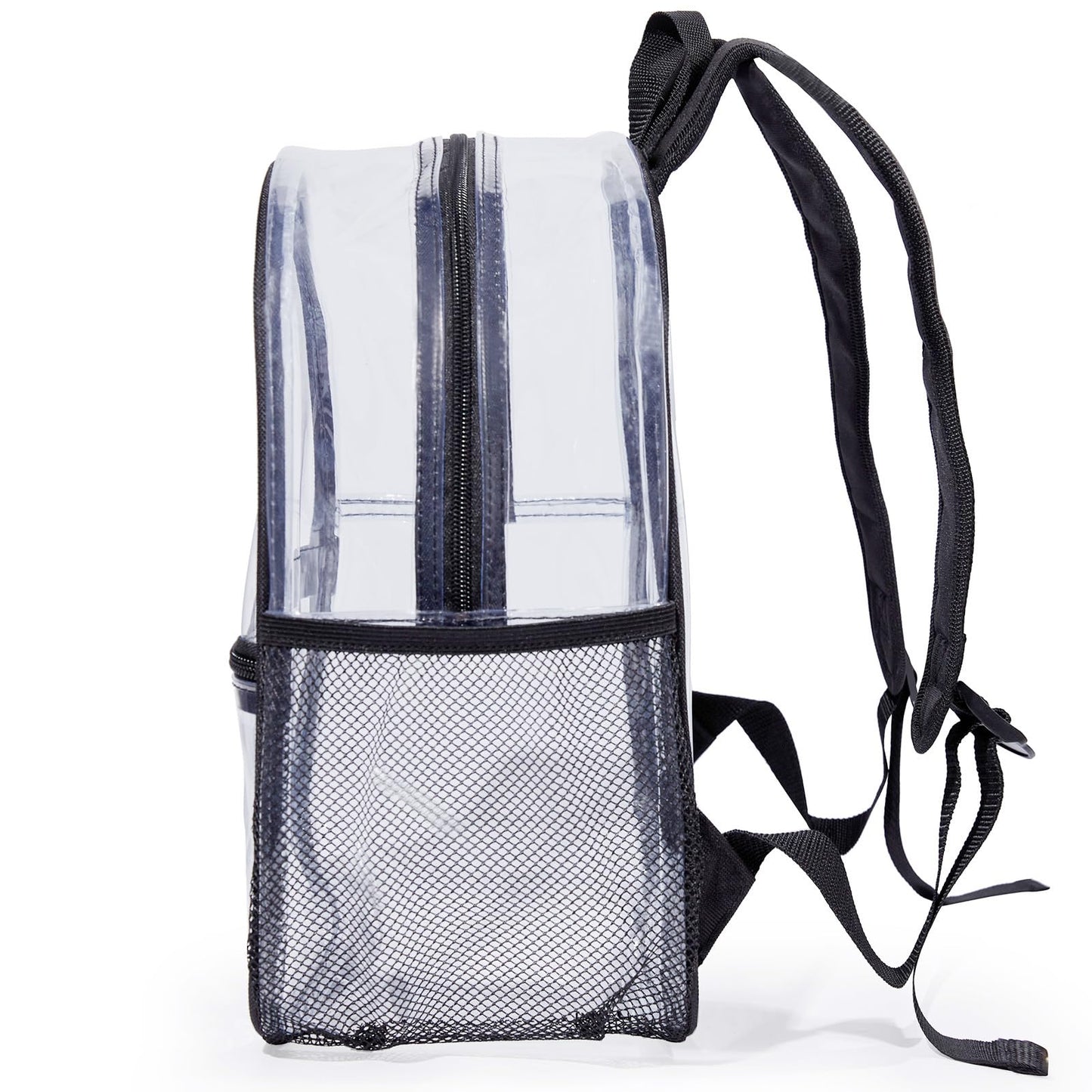 Jusdot Mini Clear Backpack for Stadium Events, Concert, 12×6×12, Black