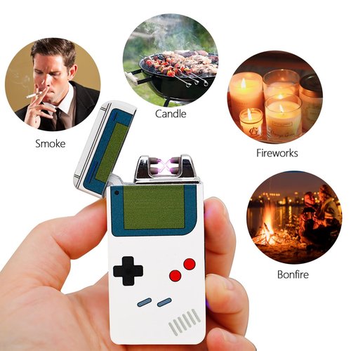 Game Console Arc Lighter - Windproof & USB Rechargeable Game Design Arc Lighter. Gift for Man.(Classic Style)