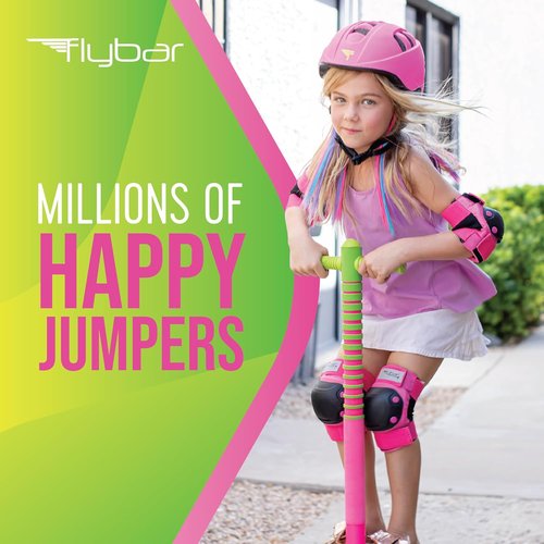 Flybar Maverick 2.0 Pogo Stick - Foam Design for Kids 5+ | 40-80 lbs | Rubber Grip | Pink/Green