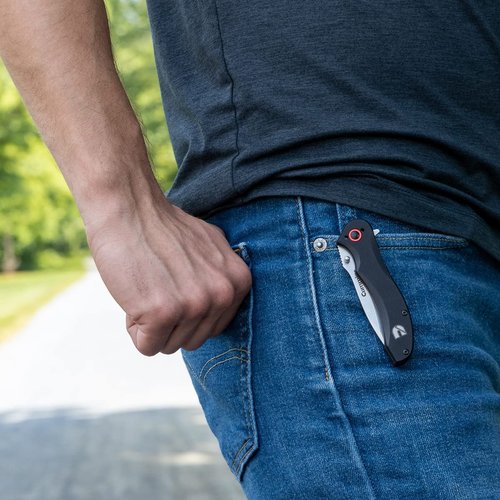Cummins Serrated Blade D2 Steel Pocket Knife 3-inch CMN4726 - Lightweight Folding Knife Survival Tactical EDC- Black