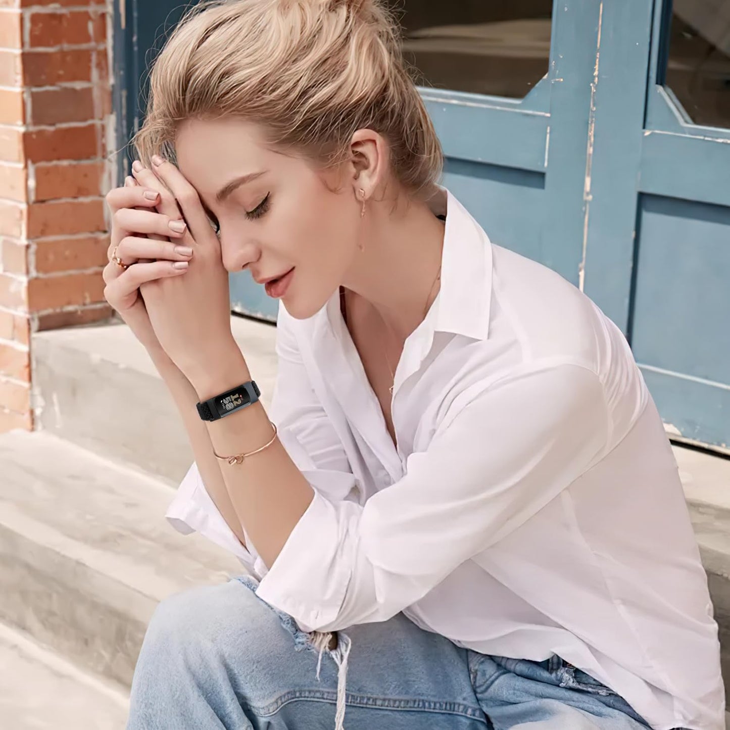 VNDAPT Elastic Braided Bands Compatible with Fitbit Charge 5/Fitbit Charge 6 for Women Men, Breathable Adjustable Stretchy Nylon Loop Sport Replacement Wristbands for Fitbit Charge 6 Charge 5 Straps