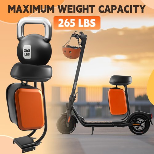 Kistrba Scooter Seat with 10L Large Storage Bag & Cup Holder, Compatible with Ninebot F20 F25 F30 F40, Enhanced Comfort & Convenience for Adults