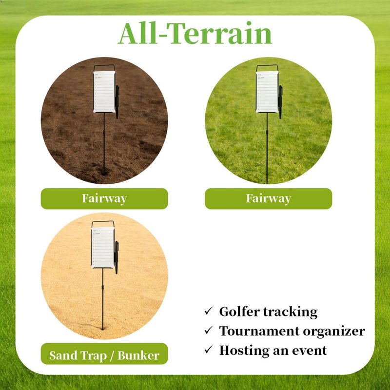 ZSHIGANMA 4 Pack Steel Longest Drive and Closest to the Pin Marker, Golf Metal Proximity/Course Distance/Fairway Distance Markers with 50 Sheets Cards and 4 Pens, for Outdoor Golf Tournament Signs