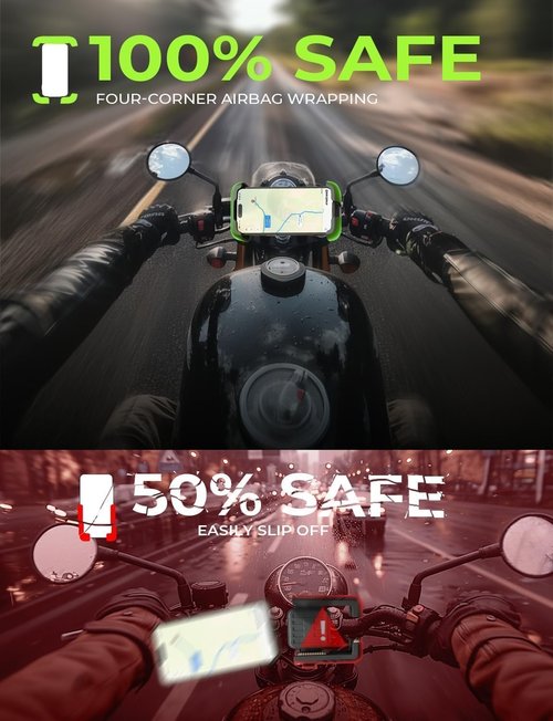 LISEN Bike Phone Holder - Easy Install Motorcycle Mount for iPhone & Pixel | Versatile Handlebar Accessory