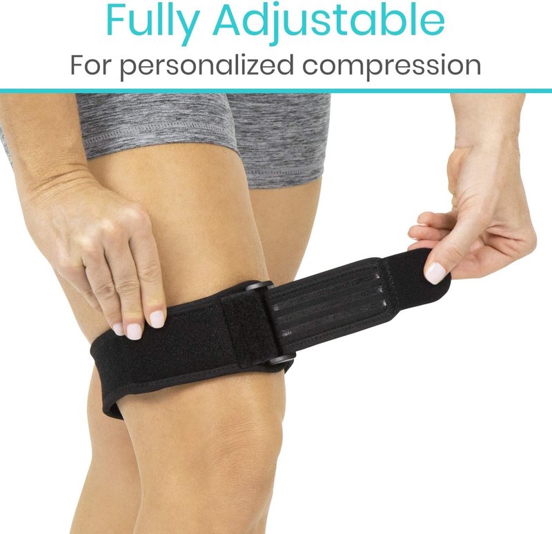 Vive IT Band Strap - Iliotibial Band Compression Wrap - Outside of Knee Pain, Hip, Thigh & ITB Syndrome Support - Neoprene Brace for Running and Exercise - Athletic Stabilizer for Men, Women