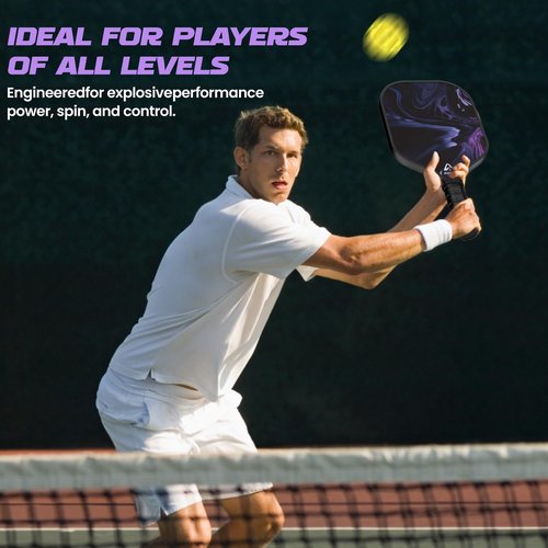 Akiefb Pickleball Paddles, T300 Carbon Fiber Pickleball Paddle with 4 Grip Tapes and a Carry Bag,14mm Polypropylene Honeycomb Core,Ideal Pickleball Training Equipment for Beginners (Starry Sky)