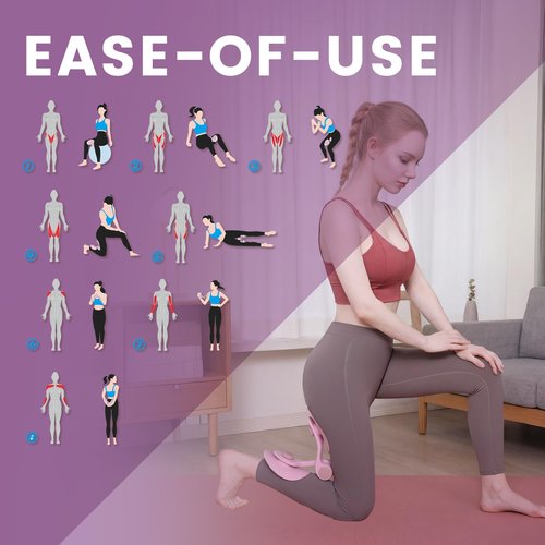 35lb Fixed-Resistance Inner Thigh Exerciser, Balanced Center-of-Gravity Hip & Leg Trainer for Women & Men, Easy-to-Use Lower Body & Pelvic Floor Workout Equipment for Home Gym (Pink)