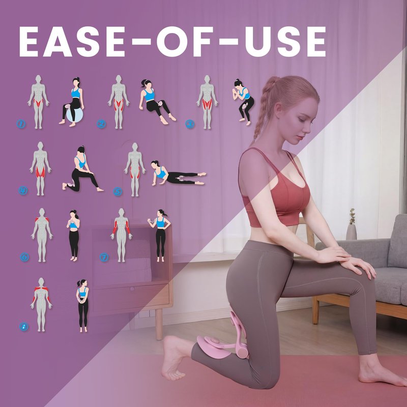 SUSHENJO Inner Thigh Exerciser Resistance Band Set, Pelvic Floor Kegel Trainer, Hip Leg Trainer for Postpartum Recovery Home Gym Equipment