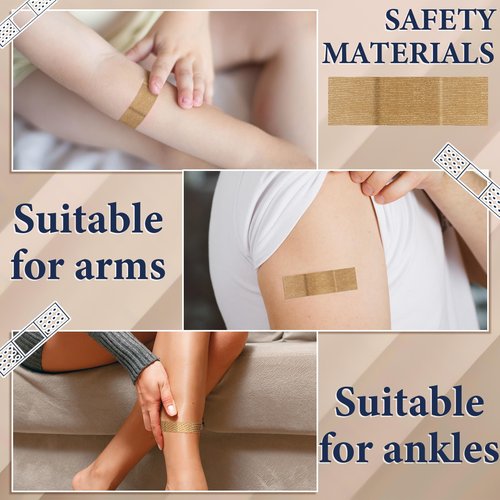Geiserailie 360 Pcs Extra Long Flexible Fabric Bandages 4.72 x 0.79 Inch Adhesive Strip Bandages Non Latex Finger Bandages for Oversized Hands and Feet Construction Workers Carpenters