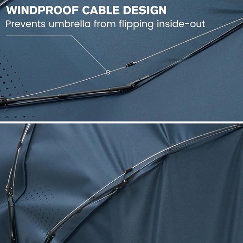 G4Free Windproof Travel Umbrella - 46-Inch Double Canopy with Automatic Open & Strong Fiberglass Frame