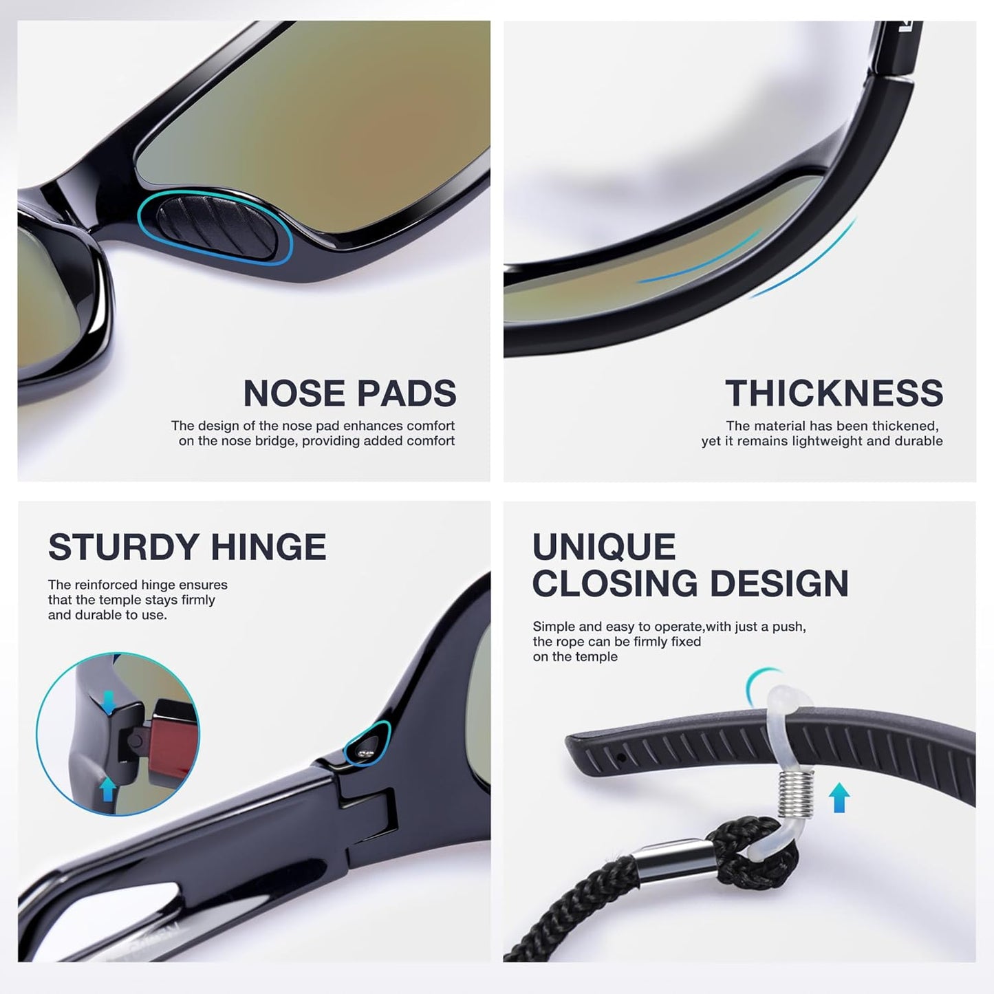 RIVBOS Polarized Sports Sunglasses - Lightweight TR90 Frame for Cycling, Fishing & Running | Unisex RB831