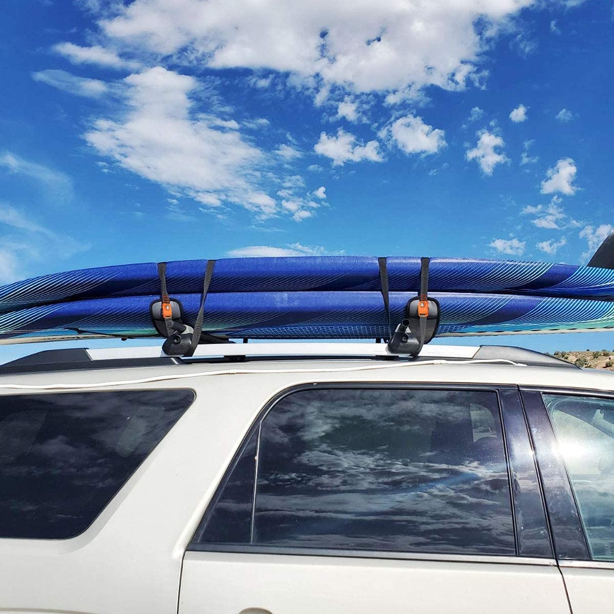 Lovinouse 2 Pack Lockable Tie Down Strap, with 3 Stainless Steel Cables, for Lashing Locking Kayak, Bike, Surfboard, 10 Feet Each