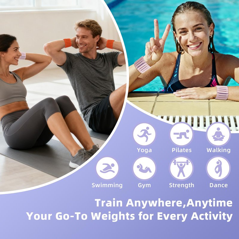 Mirastitch Wrist Weights, Ankle Weights for Women & Men – 2 Packs(1.1 lbs Each), Adjustable Ultra-Thin Magnetic Design, Silicone (Waterproof), Easy Wear, Adjustable, Ideal for Gym, Pilates, Walking, Yoga, Workout & Home Fitness