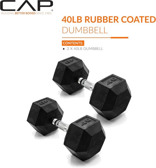 CAP Barbell Coated Dumbbell Weights - Durable Design | Multiple Pairs & Sets Available