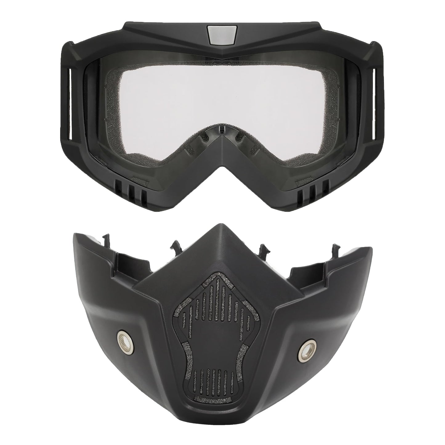 OQUQO 2 Pack Airsoft Mask Full Face, Tactical Mask, Motorcycle Helmet Goggles with Removable Face Mask for Men Women