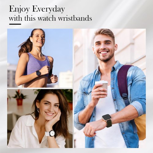 6-Pack Canvas Compatible with SENBONO IDW25 / BOOOMIC IDW25 / Mikego IDW25 / KALINCO IDW25 Watch Band, Nylon Soft Breathable Quick Release Adjustable Wristband Replacement Strap Strap with Secure Closure
