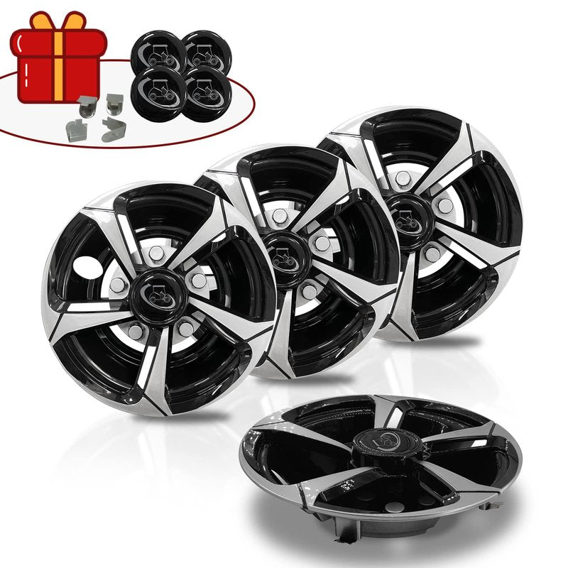 YUWEIDG0769 Golf Cart Wheel Covers Hub Caps for EZGO, Club Car, Yamaha Most Golf Carts- 8 Inch Set of 4, Golf Cart Hub Cap