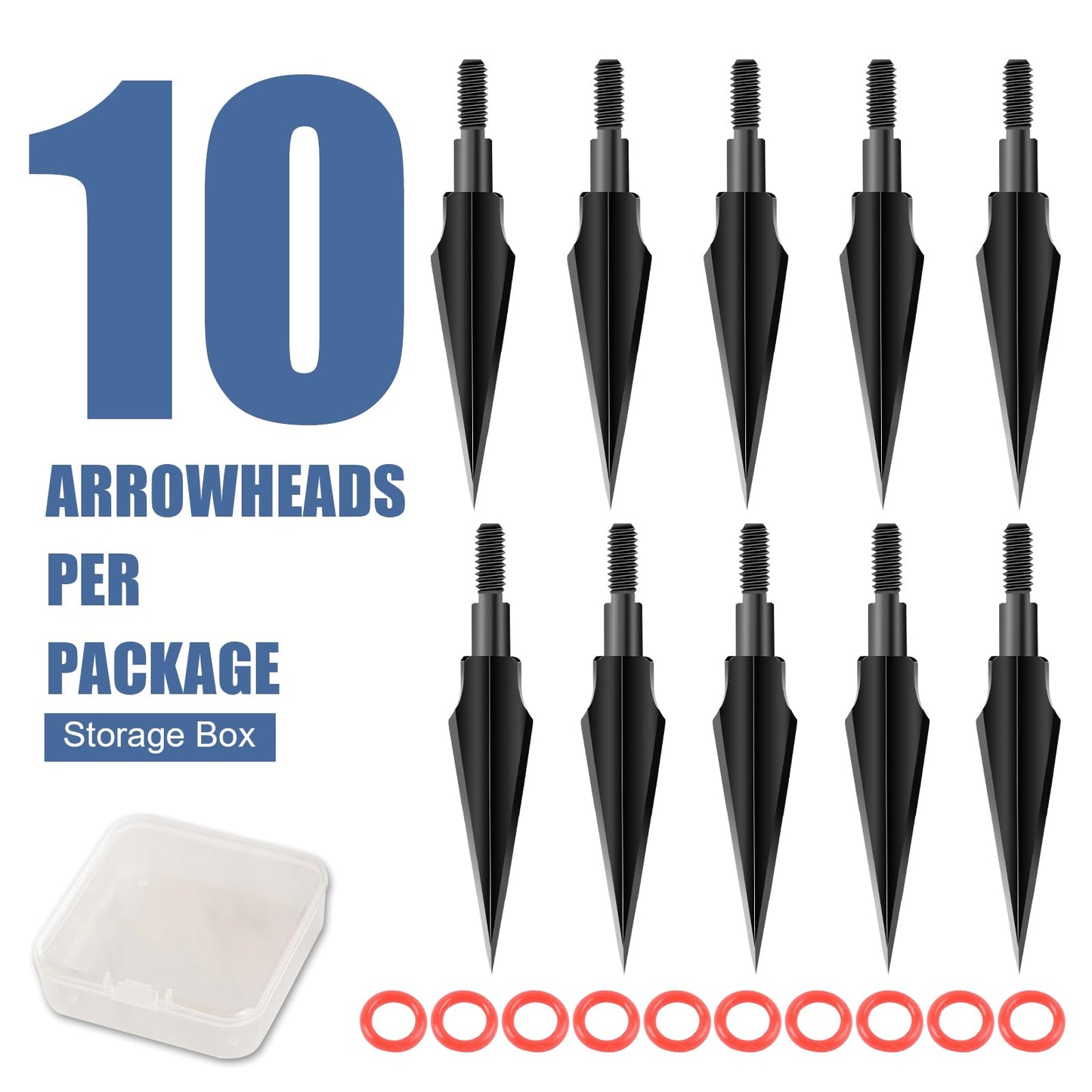 FENJANER 10Pcs Broadheads 100/118/125 Grain Traditional Hunting Arrowhead Screw-in Arrow Tips for Compound Bow Crossbow and Recurve Bow (118 Grain Leaf-Shaped)