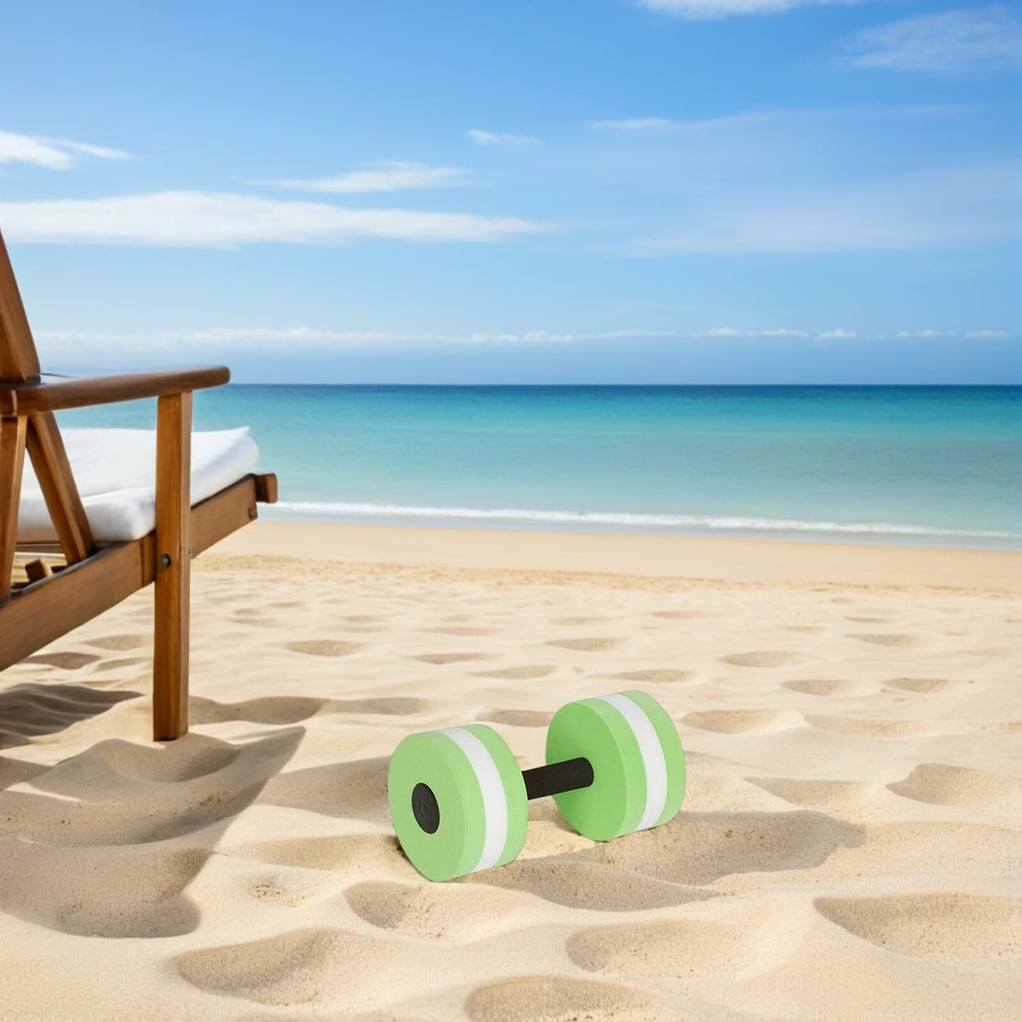 TOYANDONA Aquatic Dumbbells Set of 2 Eva Water Barbells for Pool Exercise Resistance Training Water Aerobics Fitness Workouts 10.78X5.82X5.82In