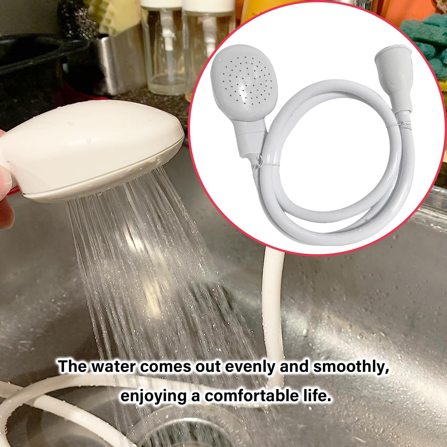 3.28FT/1M Sink Spray Hose,Faucet Sprayer Hose,Sink Hose Attachment for Portable Hand Held Shower Head Sprayer,Shampoo Sprayer Hose for Bathing Baby,Pets,Washing Hair,Rinsing Vegetables