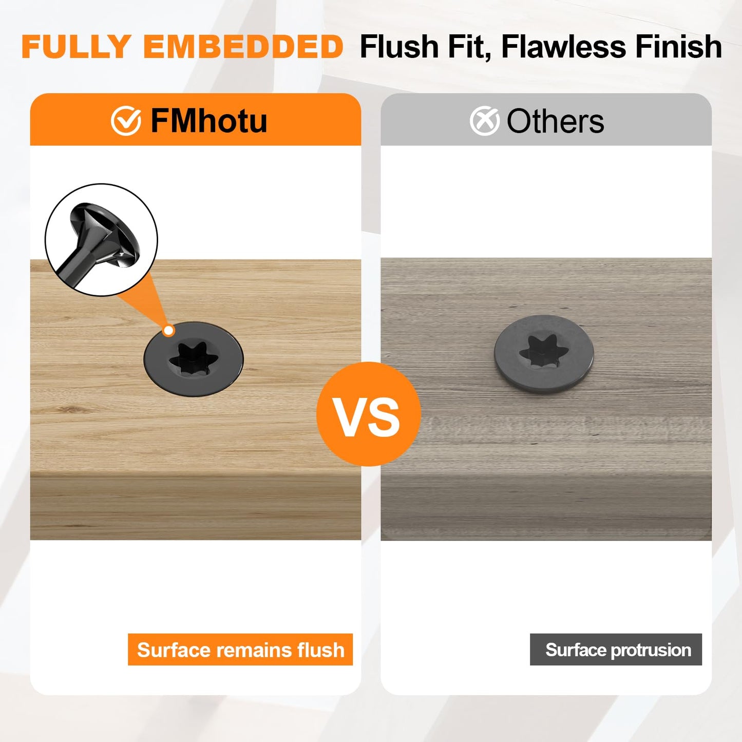 #8 x1” Deck Screws, 100Pcs Star Drive Wood Screws, Rust Resistant Timber Screws for Timber/Log/Landscaping Wood, T20 Star Bit Included, Black