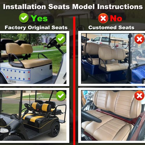 Jaxpare Golf Cart Diamond Seat Covers Kit Fit for EZGO TXT 1994-2013/EZGO RXV OEM Ordinary Front Seat Cushion.Breathable and Washable Sandwich Mesh Air Spacer.Renew Your Golf Cart.